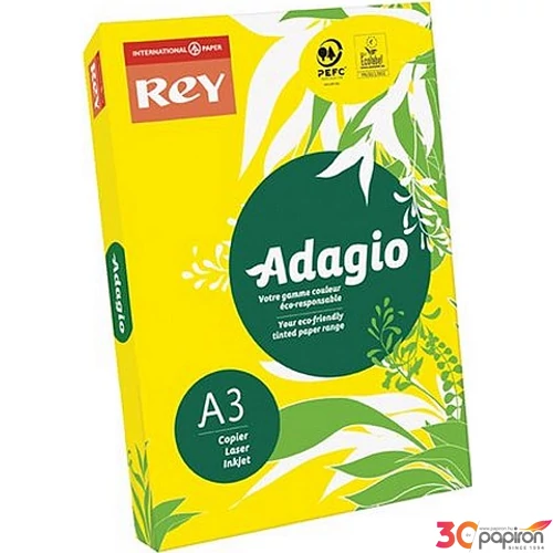 Színes másolópapír Rey Adagio A3, 80gr élénk intenzív sárga/YELLOW LIPAD38IS