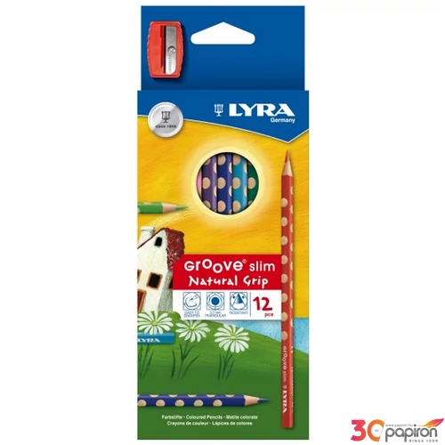Színes ceruza 12 Lyra Groove Slim+hegyező 2821120