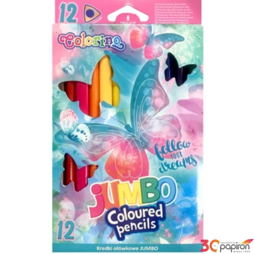 színes ceruza Follow your Dreams 12szín háromszög, JUMBO