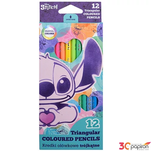 színes ceruza Stitch háromszög 12 paszteszín Colorino
