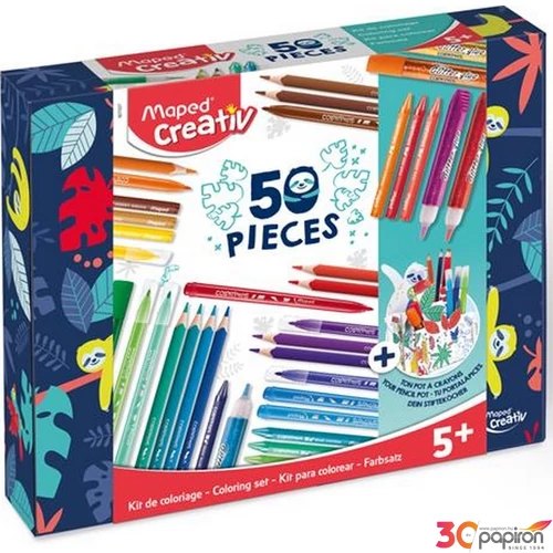 Színezőkészlet Maped írószertartóval, 50 darabos IMAC907036