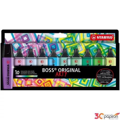 Szövegkiemelő 10 Stabilo 2-5mm, BOSS original Arty, hideg szín TST7010220