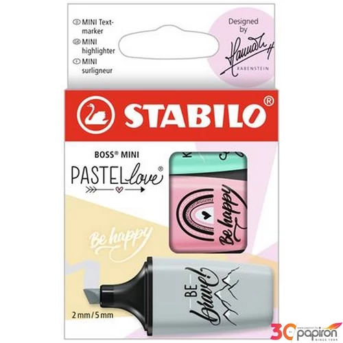 Szövegkiemelő 3 Stabilo Boss Mini Pastellove TST070349