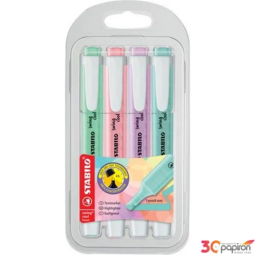 Szövegkiemelő 4 Stabilo 1-4mm, Swing cool Pastel TST2754082