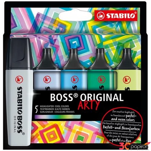 Szövegkiemelő 5 Stabilo 2-5mm, BOSS original Arty, hideg szín TST70502220