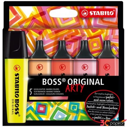 Szövegkiemelő 5 Stabilo 2-5mm, BOSS original Arty, meleg szín TST70502120