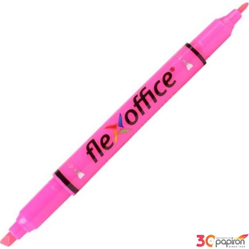Szövegkiemelő Flexoffice HL01' 1,0/4, 0mm kétvégű rózsaszín Írószerek FLEXOFFICE FO-HL01R