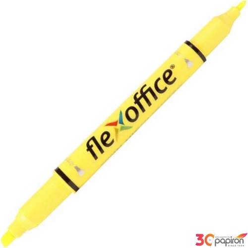 Szövegkiemelő Flexoffice HL01' 1,0/4, 0mm kétvégű sárga Írószerek FLEXOFFICE FO-HL01Y