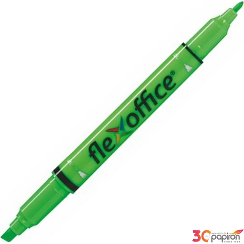 Szövegkiemelő Flexoffice HL01' 1,0/4, 0mm kétvégű zöld Írószerek FLEXOFFICE FO-HL01GR