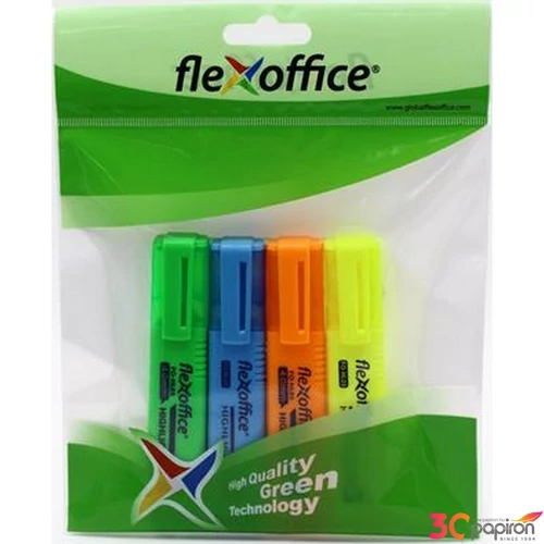 Szövegkiemelő Flexoffice HL05' 4színű készlet Írószerek FLEXOFFICE FO-HL05SET