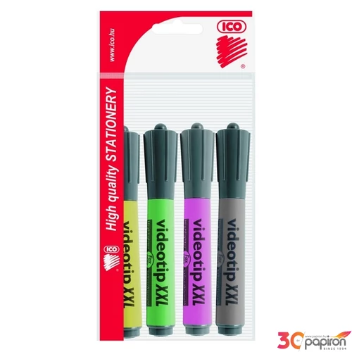 Szövegkiemelő ICO VideotipxXL 4-es készlet 1-4mm vágott hegyű iskolaszer- tanszer- irodaszer