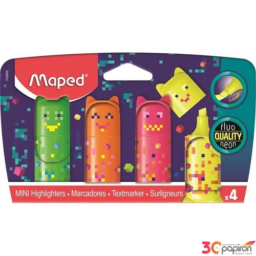 Szövegkiemelő készlet Maped 1-5mm, Pixel Party Mini 4 különböző szín