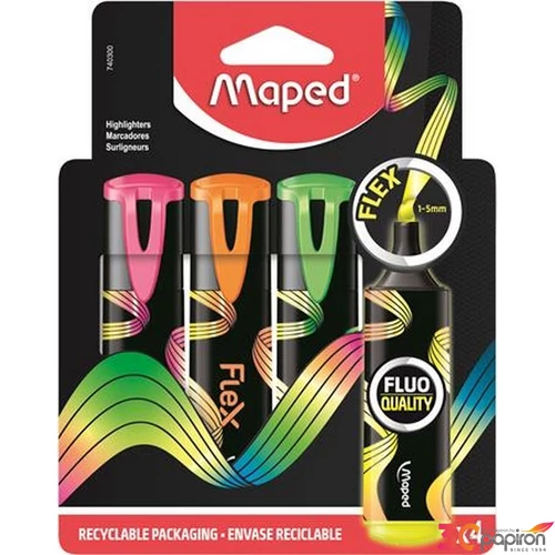 Szövegkiemelő készlet Maped 1-5mm,Fluo Peps Flex, 4 különböző szín IMA740300