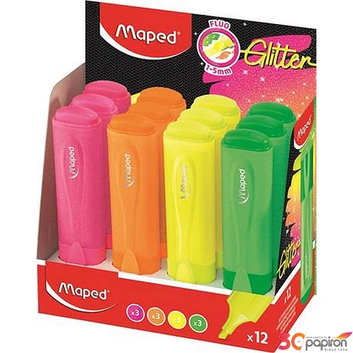 Szövegkiemelő készlet Maped "Glitter Fluo Peps"  fluoreszkáló színek 1-5 mm  vegyes
