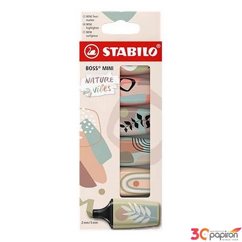 Szövegkiemelő készlet Stabilo 1-4 mm, Boss Mini Nature vibes, 6 különböző szín