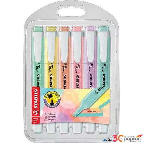 Szövegkiemelő készlet Stabilo Swing Cool Pastel 1-4mm Írószerek STABILO