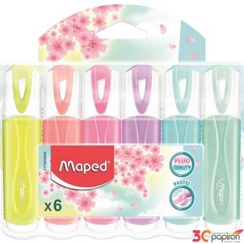 Szövegkiemelő készlet Maped Fluo Peps Quality 1-5mm 6pasztell színű Írószerek MAPED 742558