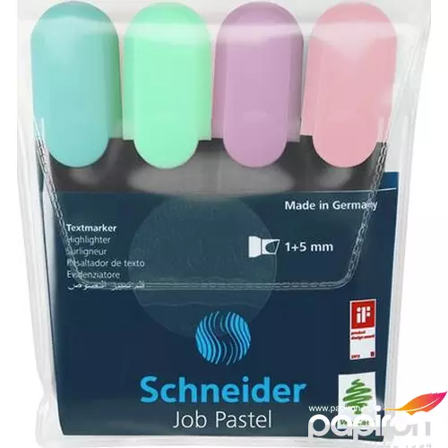 Szövegkiemelő Schneider Job pasztell 1-5mm 4pasztell színű készl Írószerek SCHNEIDER 115098