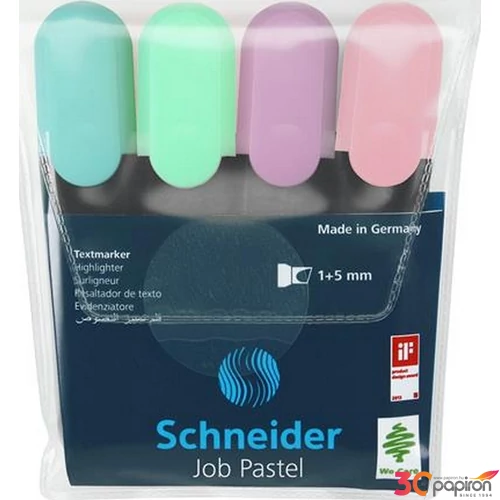 Szövegkiemelő Schneider Job pasztell 1-5mm 4pasztell színű készl Írószerek SCHNEIDER 115098