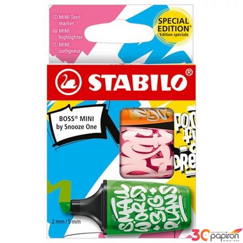 Szövegkiemelő Stabilo 2-5mm, Boss Mini Snooze One 3 különböző szín