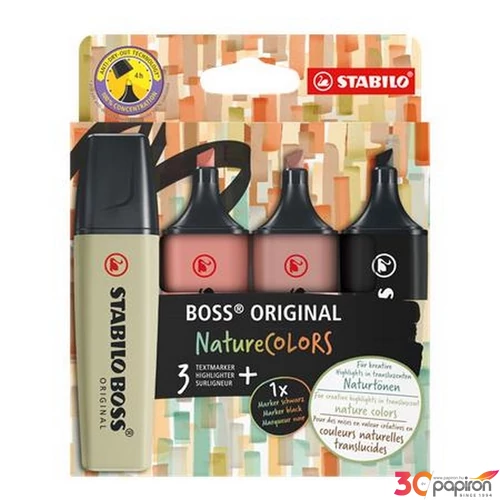 Szövegkiemelő Stabilo 2-5mm, BOSS original NatureColors 4 különböző szín