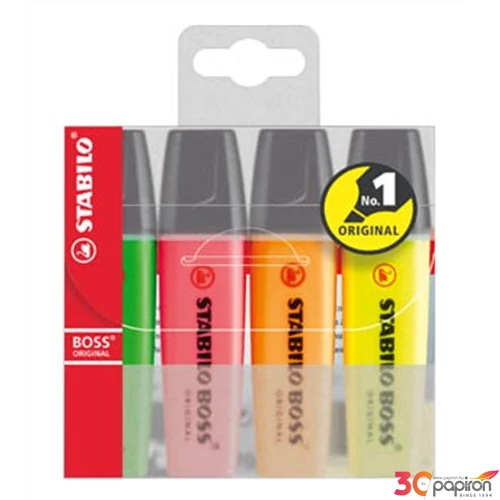 Szövegkiemelő Stabilo BOSS original 2-5mm 4színű Írószerek STABILO 70/4