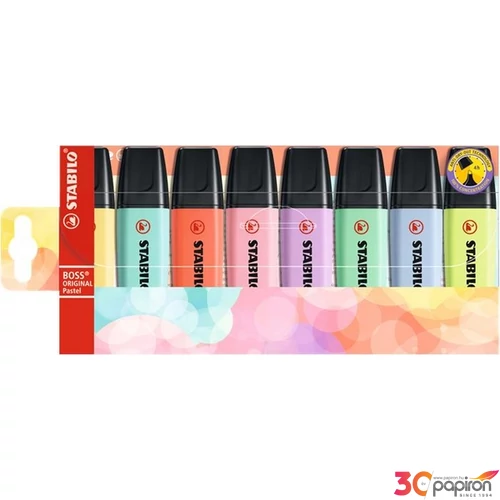 Szövegkiemelő Stabilo BOSS original pasztell 2-5mm 8színű Írószerek STABILO 70/8-3