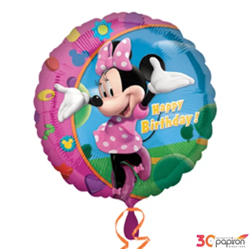Partylufi 17"-43cm Minnie Mouse - Happy Birthday Fólia Léggömb+hélium