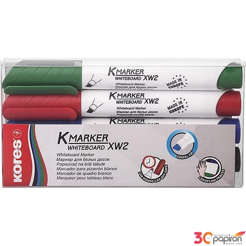 Tábla- flipchart marker Kores K-Marker 1-3mm vágott hegyű 4színű szett Írószerek KORES 20845