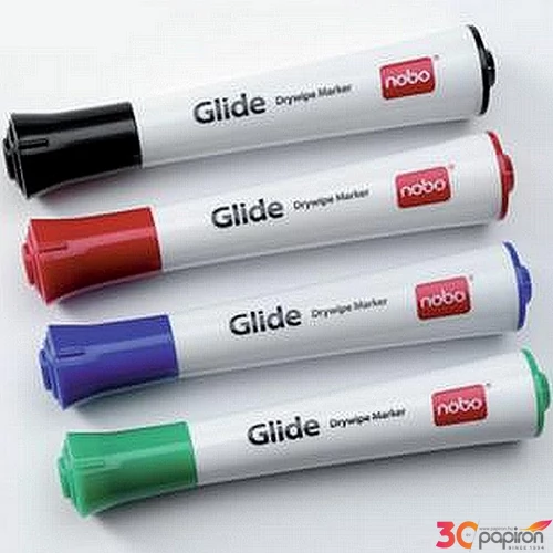 Tábla-és flipchart marker 3mm, kúpos, NOBO Glide 4 különböző szín