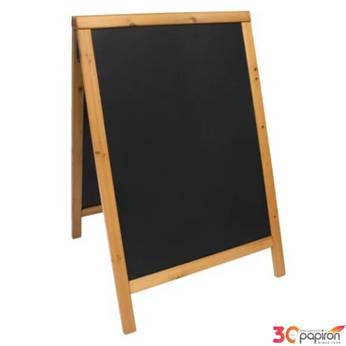 Krétástábla 85x55cm Securit fekete, krétás, lakkozott tölgy fakerete SBDW-TE-85