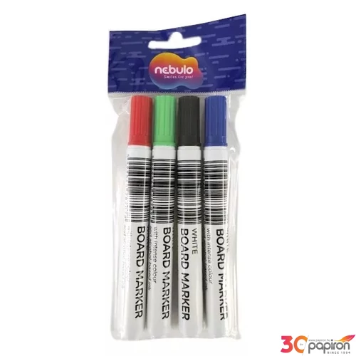 Tábla marker kúpos hegy, 4 db-os készlet kék-fekete-piros-zöld