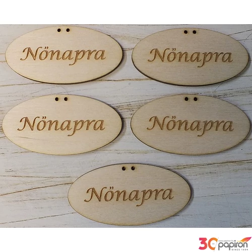 Tábla natúr felirattal Nőnapra ovális 5db/cs