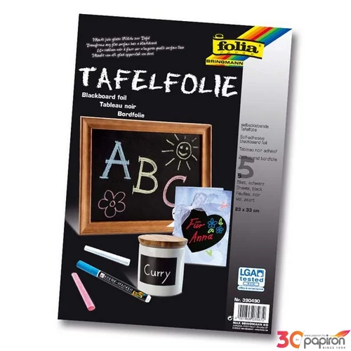 Táblafólia  Folia önt.fekete 23x23cm 5ív 135m 