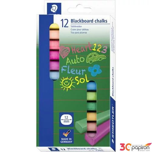 Táblakréta 12 Staedler színes 12mm-es hengeres pormentes 12színű Írószerek Staedler 2360