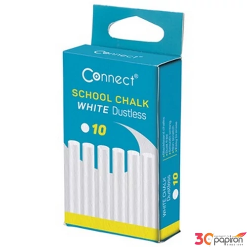 Táblakréta fehér 10db-os kerek, pormentes Connect iskolaszezonos termék