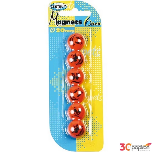 Táblamágnes 20mm színes Centrum, 6db/csomag mintás 82711