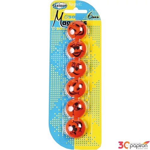 Táblamágnes 30mm színes Centrum, 6db/csomag mintás 82713