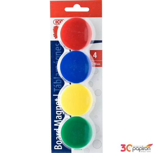 Táblamágnes 40mm ICO 4db/cs Flipchart táblára - mágnestáblára iskolaszer- tanszer- irodaszer