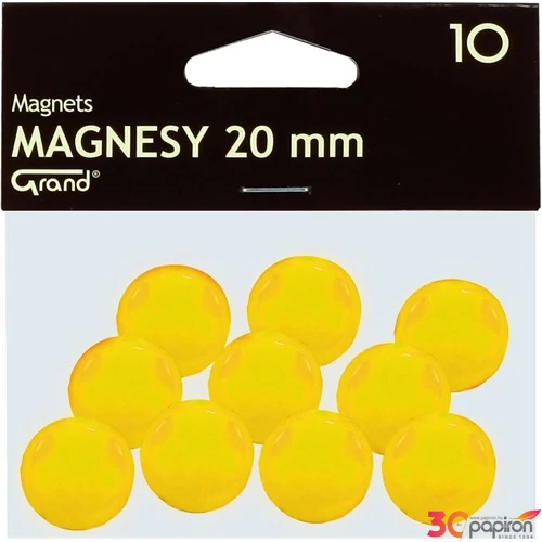 Táblamágnes Grand 20mm sárga 10db/csomag - 130-1619