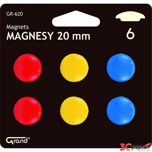 Táblamágnes Grand 20mm vegyes szín 6db/csomag - 130-1549