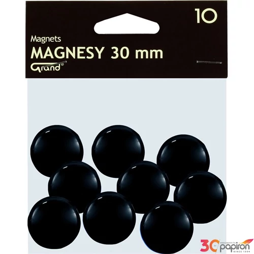 Táblamágnes Grand 30mm fekete, 10db/csomag - 130-1694