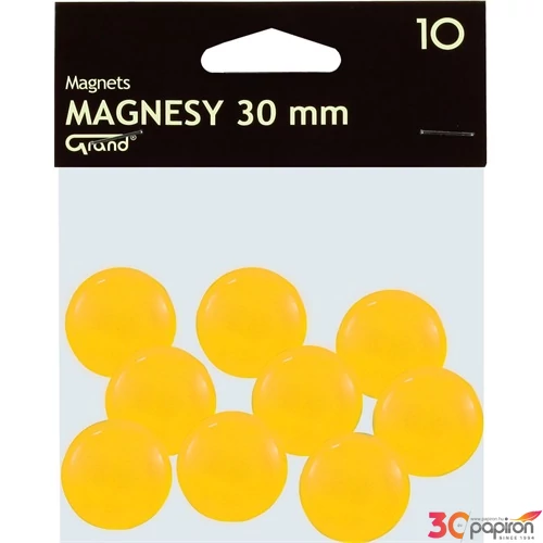 Táblamágnes Grand 30mm sárga, 10db/csomag - 130-1698