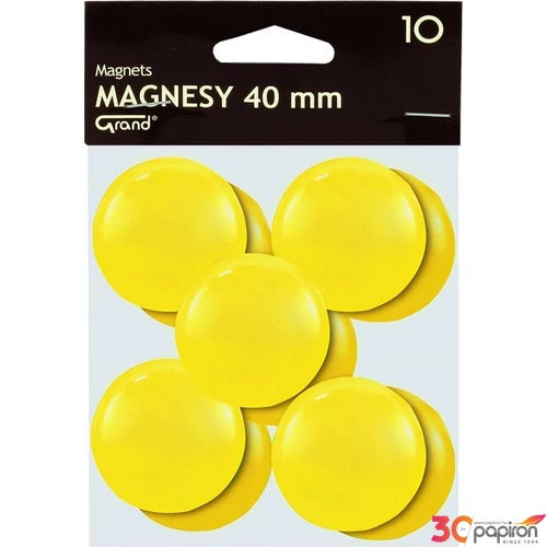 Táblamágnes Grand 40mm sárga, 10db/csomag - 130-1704