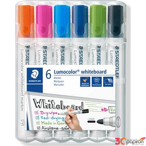 Táblamarker 6 Staedtler 2mm, kúpos Lumocolor 351 TS351WP60