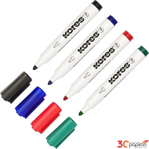 Tábla- flipchart marker Kores K-Marker 1-3mm kerek hegyű 4színű szett Írószerek KORES 20843