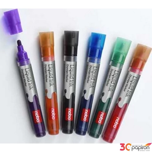Tábla- flipchart marker Nobo 1-3mm kerek hegyű 6színű szett Írószerek NOBO 1901419