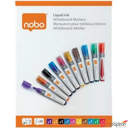 Táblamarker Nobo folyékonytintás, kúpos, 1-3mm vegyes színek