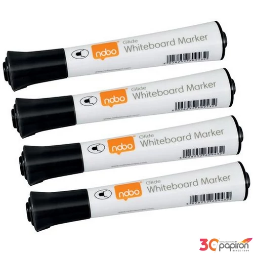 Táblamarker Nobo kúpos hegyű, 2mm, 10 db Glide, fekete