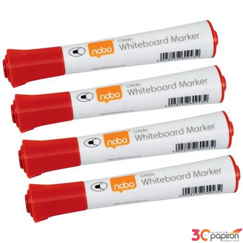 Táblamarker Nobo kúpos hegyű, 2mm, 10 db Glide, piros